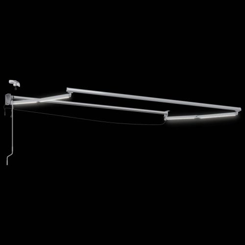  Elektromos Kihúzható Napernyő Zöld és Fehér 3 x 2,5 m