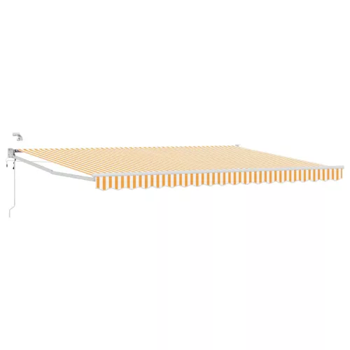  Elektromos Kihúzható Napernyő Narancs és fehér 5 x 3 m