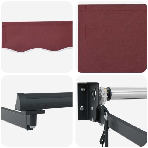  Elektromos Kihúzható Napernyő Burgundi Vörös 4 x 2 m