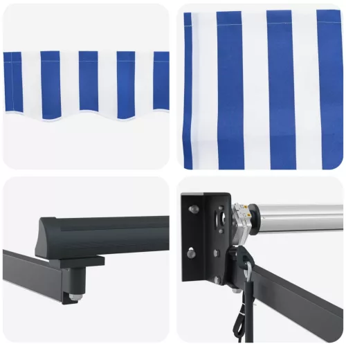  Elektromos Napernyő tartalmaz Kék és Fehér 3 x 2,5 m Alumínium