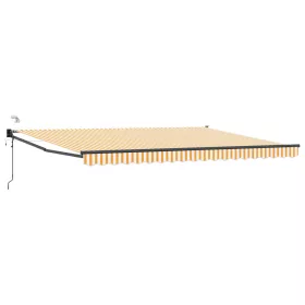  Elektromos Kihúzható Napernyő Narancs és fehér 5 x 3 m