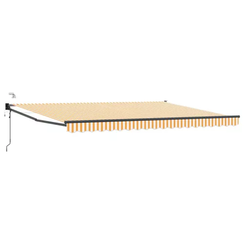  Elektromos Kihúzható Napernyő Narancs és fehér 5 x 3 m