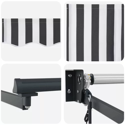  Elektromos Kihúzható Napernyő Antracit és Fehér 5 x 3 m