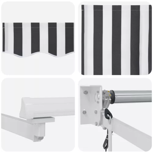  Elektromos Kihúzható Napernyő Antracit és Fehér 4,5 × 3 m