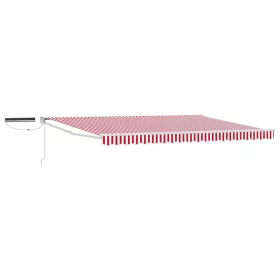  Elektromos Kihúzható Napernyő Piros és Fehér 5 x 3 m