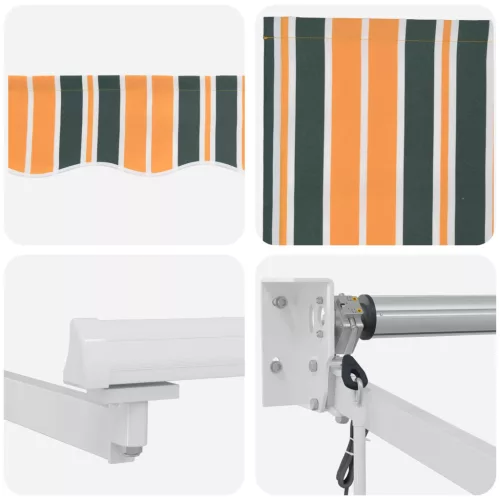  Elektromos Kihúzható Napernyő Zöld és Sárga 5 x 3 m