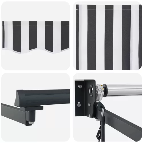  Elektromos Kihúzható Napernyő Antracit és Fehér 4 x 2 m