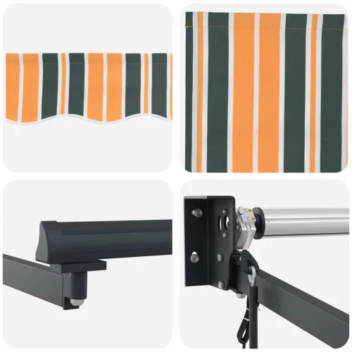  Elektromos Kihúzható Napernyő Zöld és Sárga 3 x 2,5 m