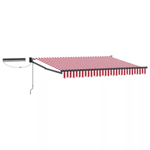  Elektromos Kihúzható Napernyő Piros és Fehér 3,5 x 2,5 m