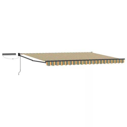  Elektromos Kihúzható Napernyő Zöld és Sárga 4,5 × 3 m