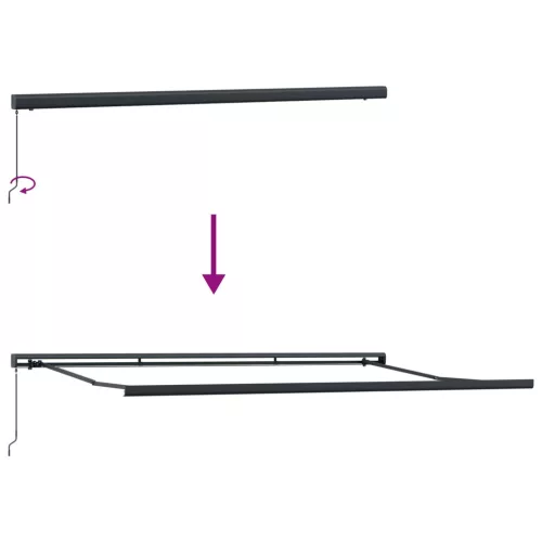  Behúzható napellenző Kék és Fehér 400 × 300 cm