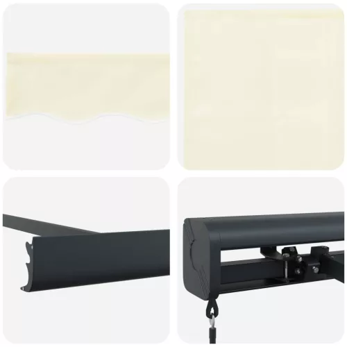  Behúzható napellenző Krém és Szürke 400 × 300 cm