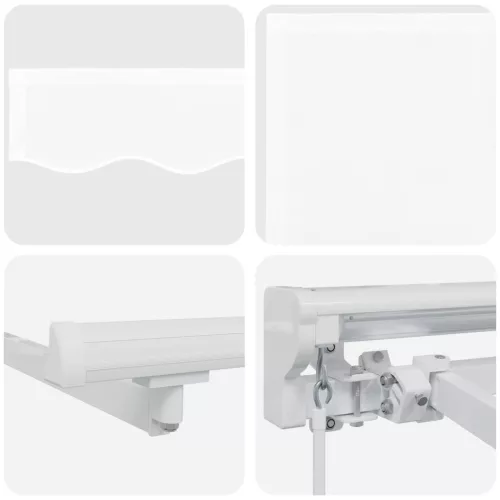  Kézi Retraktálható Napernyő Fehér 3 x 2,5 m