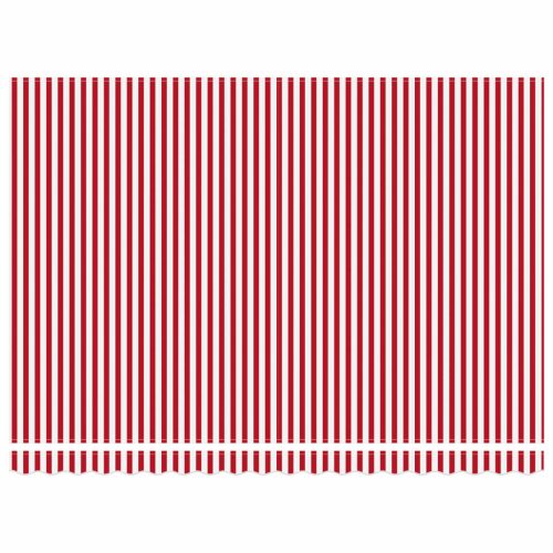  Kézi Retraktálható Napernyő Piros és Fehér 4,5 × 3,5 m