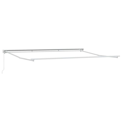  Kézi Retraktálható Napernyő Zöld és Fehér 4,5 × 3,5 m