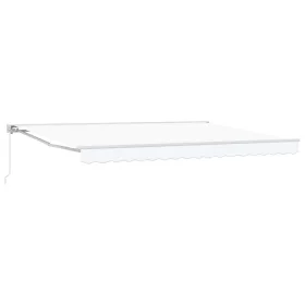  Kézi Retraktálható Napernyő Fehér 5 x 3 m