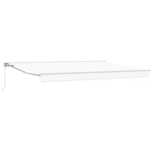  Kézi Retraktálható Napernyő Fehér 5 x 3 m