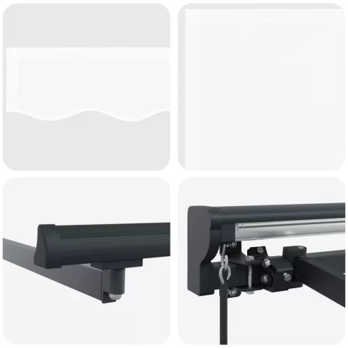  Kézi Retraktálható Napernyő Fehér 5 × 3,5 m