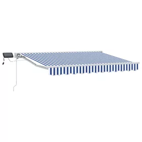    Kézi napellenző keret LED világítással Kék és Fehér 2,5 x 2 m