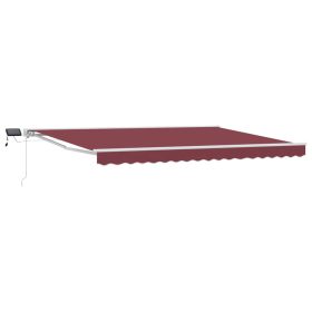    Kézi napellenző keret LED világítással Burgundi 4 x 2 m