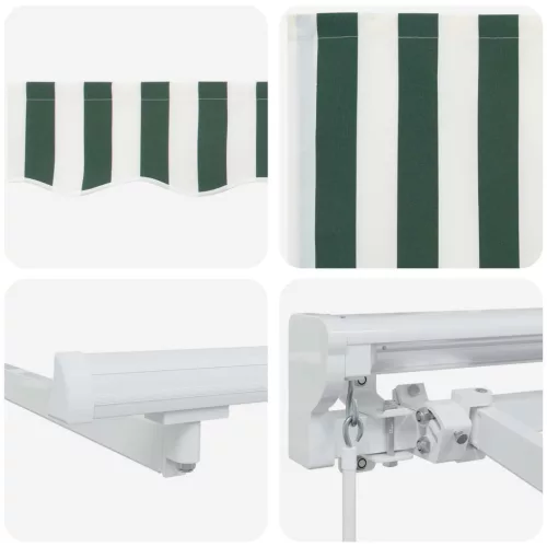  Kézi napellenző keret LED világítással Zöld és Fehér 4 x 2 m