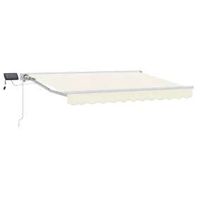  Kézi napellenző keret LED világítással Krém 3 x 2,5 m