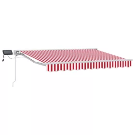    Kézi napellenző keret LED világítással Piros és Fehér 3 x 2,5 m