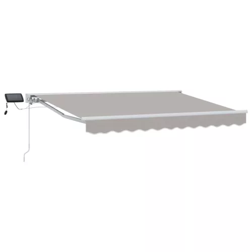  Kézi napellenző keret LED világítással Világosszürke 3 x 2,5 m