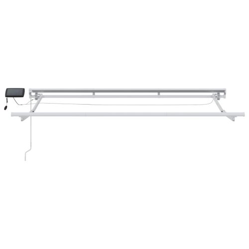  Kézi napellenző keret LED világítással Zöld és Fehér 3 x 2,5 m