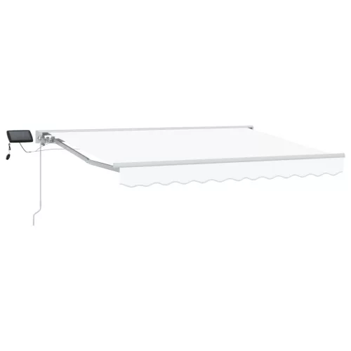  Kézi napellenző keret LED világítással Fehér 3,5 x 2,5 m