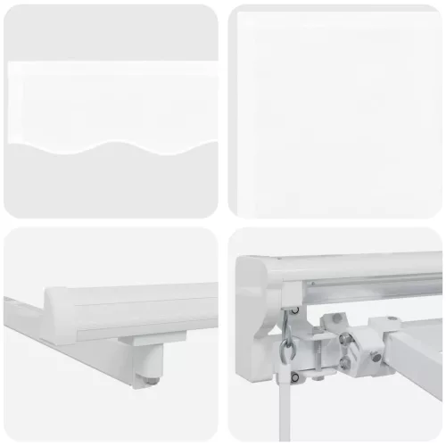  Kézi napellenző keret LED világítással Fehér 4 × 3 m