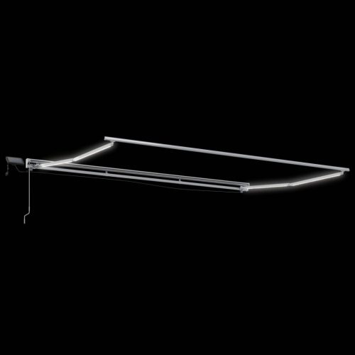  Kézi napellenző keret LED világítással Zöld és Fehér 4,5 × 3 m