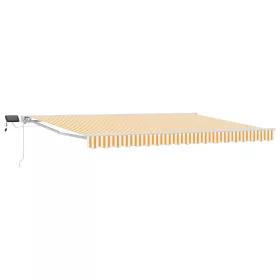    Kézi napellenző keret LED világítással Sárga és Fehér 5 × 3,5 m