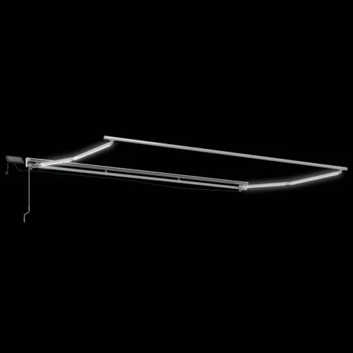  Kézi napellenző keret LED világítással Fehér 5 × 3,5 m