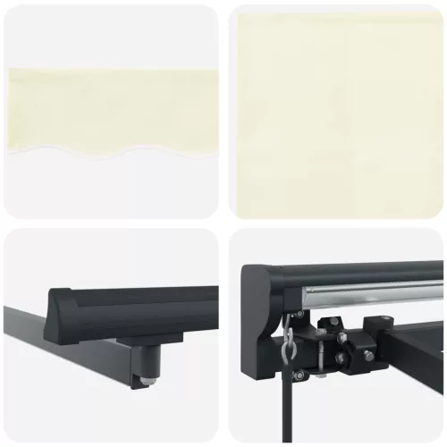  Kézi napellenző keret LED világítással Krém 3,5 x 2 m