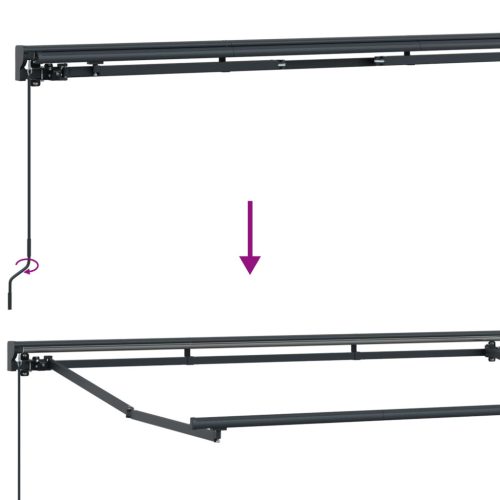  Kézi napellenző keret LED világítással Burgundi 4 x 2 m