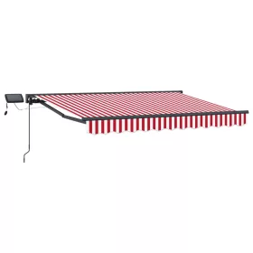    Kézi napellenző keret LED világítással Piros és Fehér 3 x 2,5 m