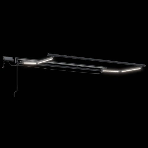  Kézi napellenző keret LED világítással Zöld és Fehér 3 x 2,5 m