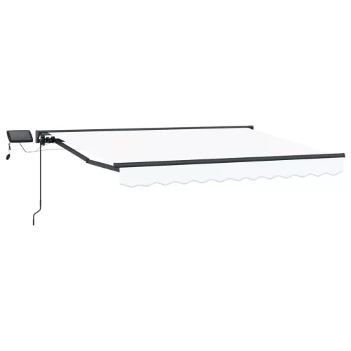  Kézi napellenző keret LED világítással Fehér 3,5 x 2,5 m