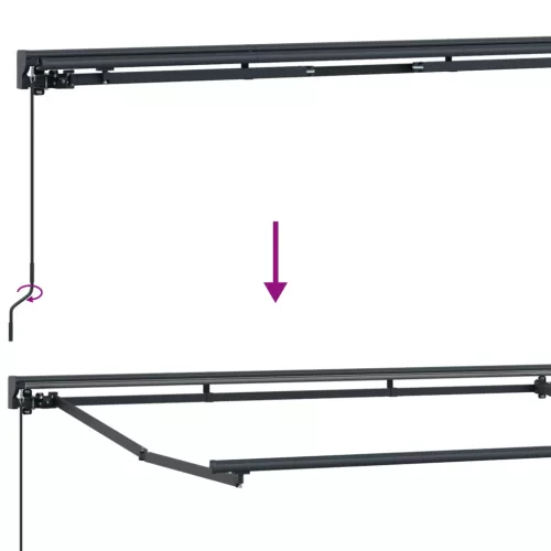  Kézi napellenző keret LED világítással Piros 3,5 x 2,5 m