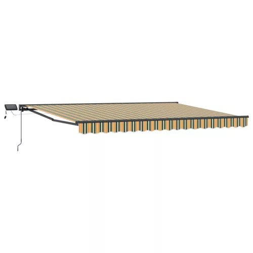  Kézi napellenző keret LED világítással Zöld és Sárga 4,5 × 3 m