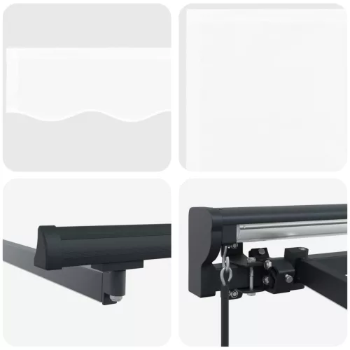  Kézi napellenző keret LED világítással Fehér 4,5 × 3,5 m