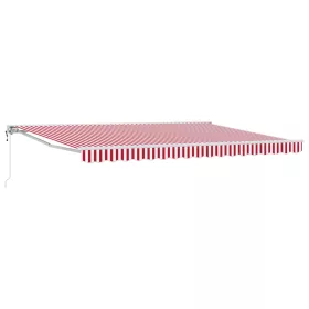    Elektromos Kihúzható Napernyő Piros és Fehér 4,5 × 3,5 m