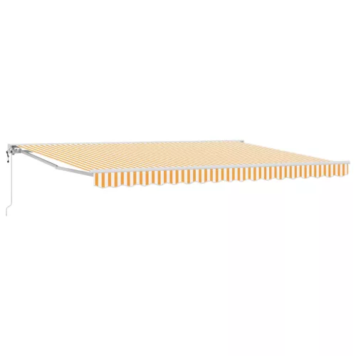  Elektromos Kihúzható Napernyő Sárga és Fehér 5 × 3,5 m