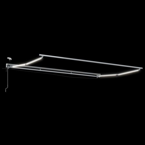  Elektromos Kihúzható Napernyő Zöld és Fehér 4 × 3,5 m