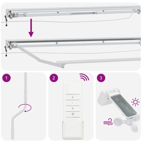  Elektromos Kihúzható Napernyő Világosszürke 4,5 × 3 m