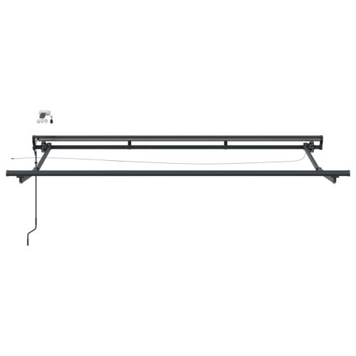  Elektromos Kihúzható Napernyő Zöld és Fehér 3 x 2,5 m