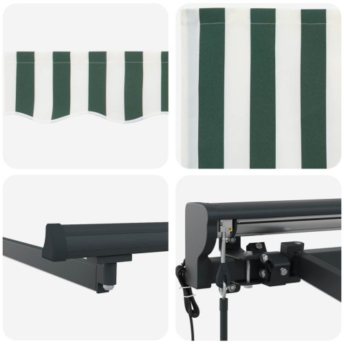  Elektromos Kihúzható Napernyő Zöld, Fehér, Antracit 4 × 3,5 m