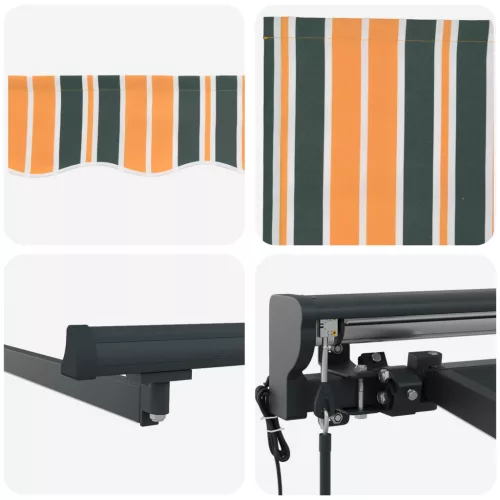  Elektromos Kihúzható Napernyő Zöld és Sárga 4,5 × 3,5 m