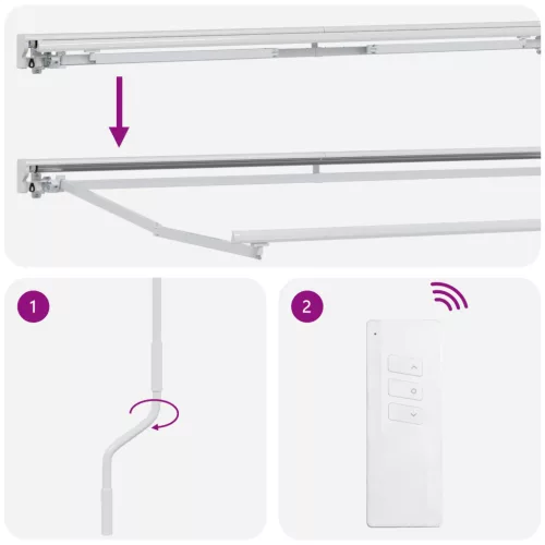  Elektromos Kihúzható Napernyő Piros 3 x 2,5 m